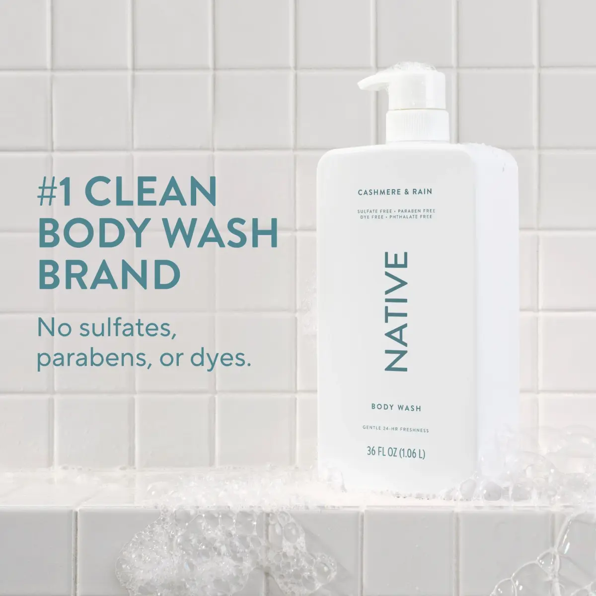 Native Clean Body Wash, Gentle pH-Balanced for Sensitive Skin, 36 oz | Hydrating & 24-Hr Freshness - view 2