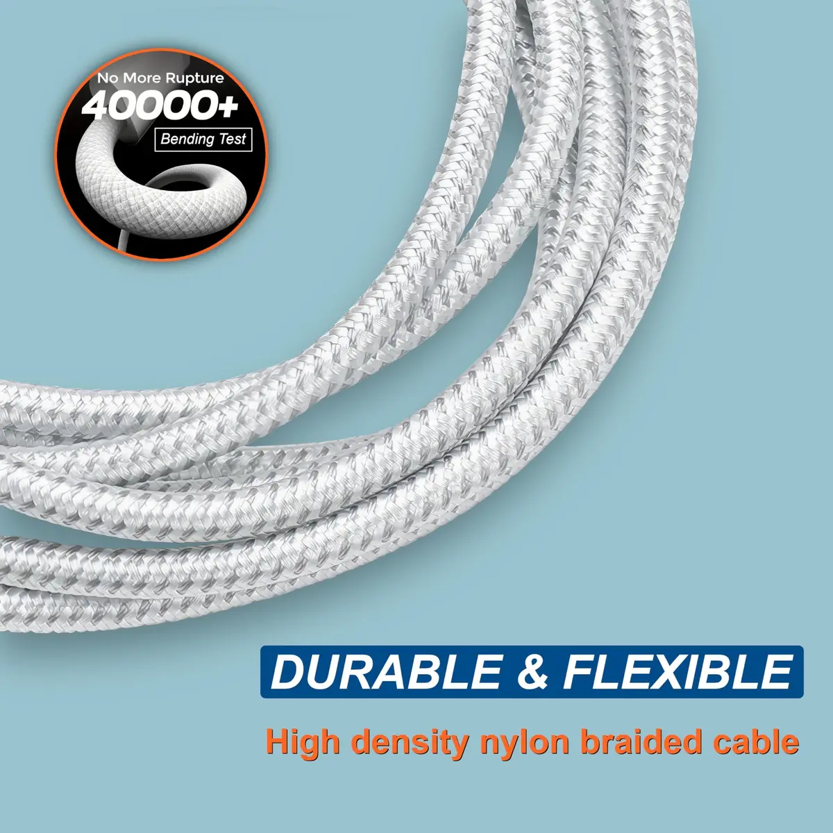 TOP-UP 2 in 1 USB to USB C Cable 3FT, 60W Braided Type C Charger Cord | Fast Charging & Durable - view 7