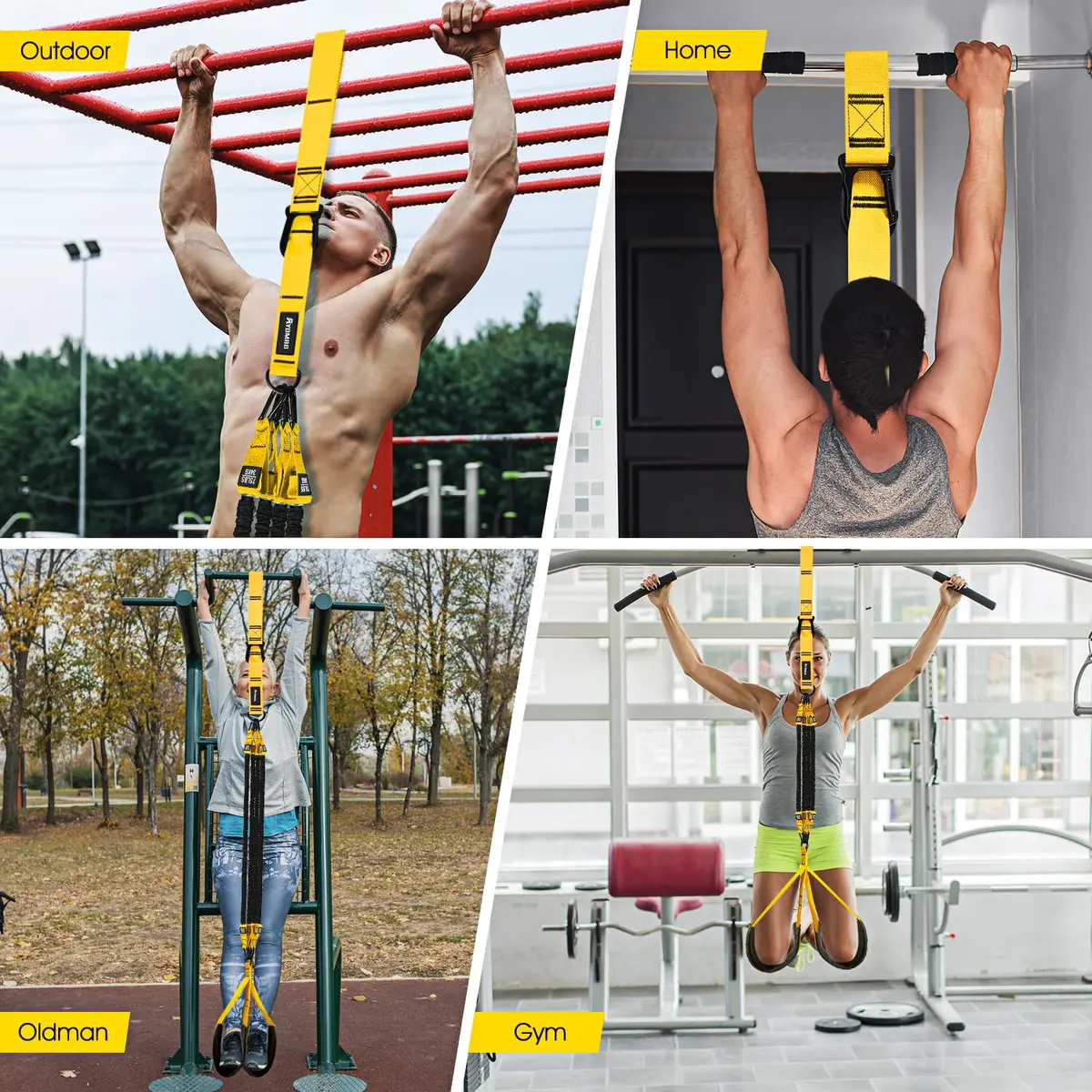 Ayombo Adjustable Resistance Bands Set for Pull Up Bar, Home Gym Workout Equipment Exercise Bands for Muscle Training, Stretching, 1.33 kg (2.95 lb) - view 6