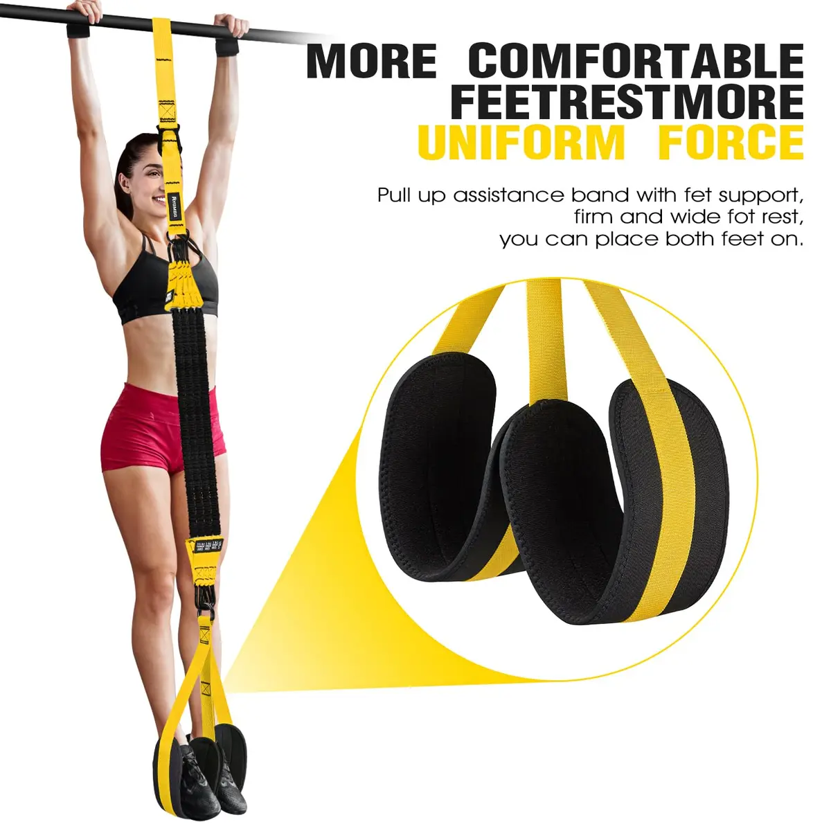 Ayombo Adjustable Resistance Bands Set for Pull Up Bar, Home Gym Workout Equipment Exercise Bands for Muscle Training, Stretching, 1.33 kg (2.95 lb) - view 9