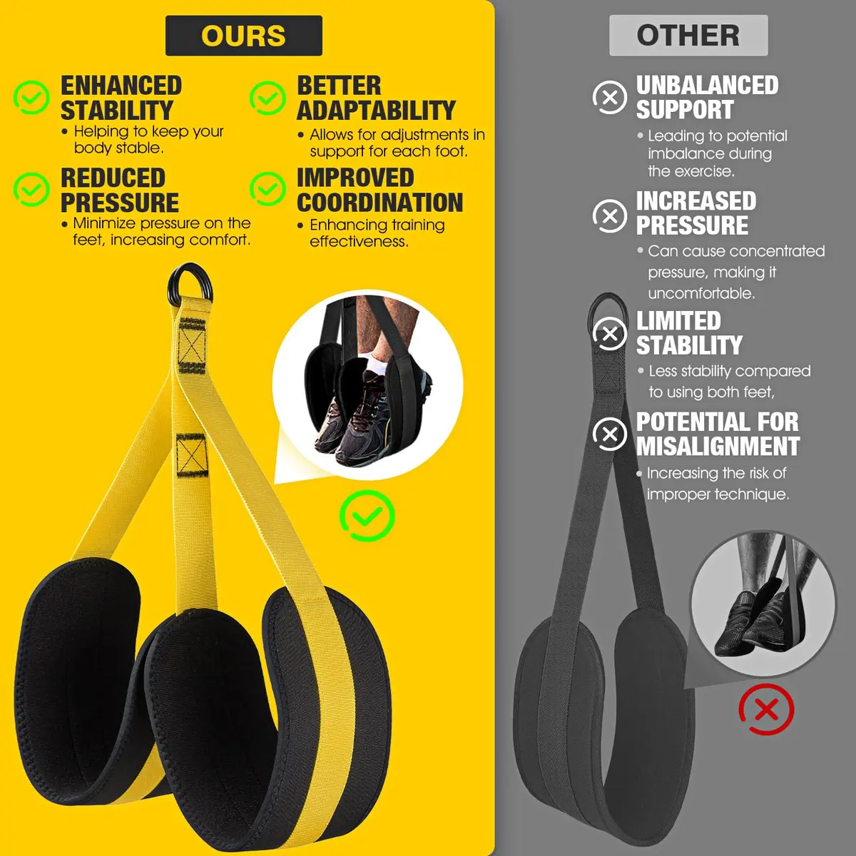 Ayombo Adjustable Resistance Bands Set for Pull Up Bar, Home Gym Workout Equipment Exercise Bands for Muscle Training, Stretching, 1.33 kg (2.95 lb) - view 2