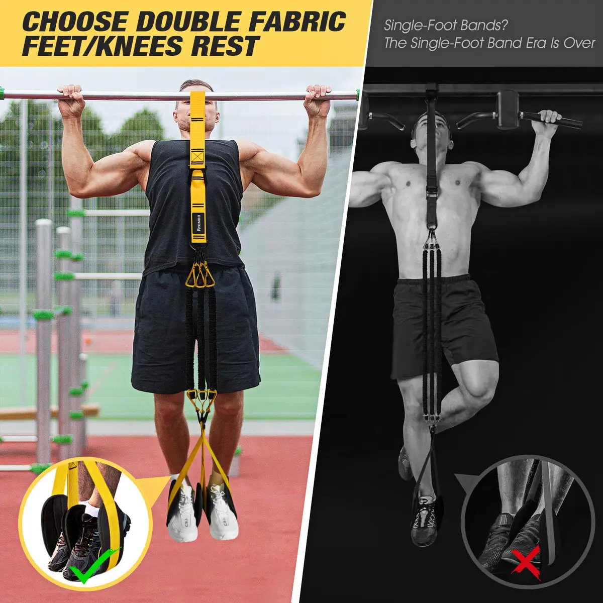 Ayombo Adjustable Resistance Bands Set for Pull Up Bar, Home Gym Workout Equipment Exercise Bands for Muscle Training, Stretching, 1.33 kg (2.95 lb) - view 3