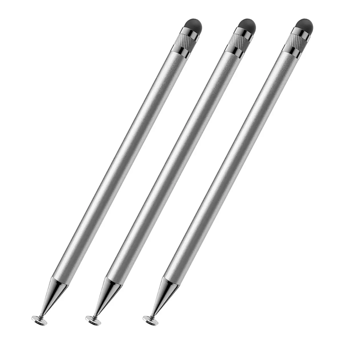SKYPIA Silver 3 Pack Stylus Pen for Touch Screen | Precise, Stylish & Compatible with iPhone, Android & iPads - main product image