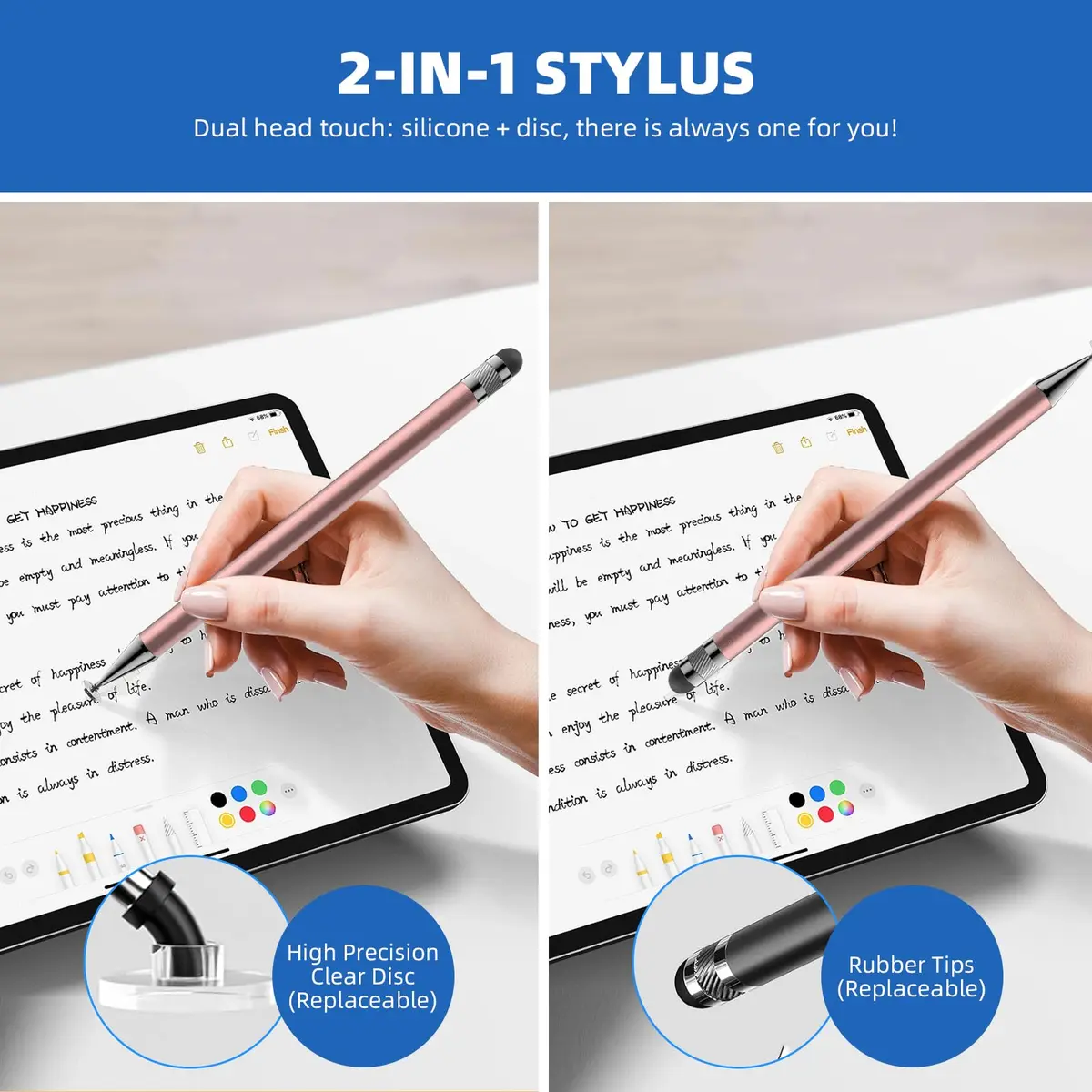 SKYPIA Silver 3 Pack Stylus Pen for Touch Screen | Precise, Stylish & Compatible with iPhone, Android & iPads - view 3