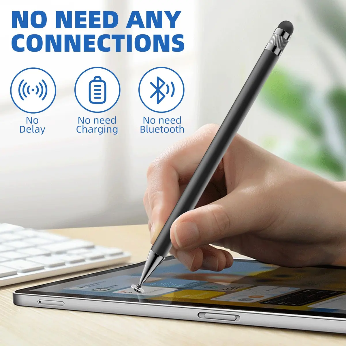 SKYPIA White 3 Pack Stylus Pen for Touch Screen | Precise, Durable & Compatible with iPhone, Android Tablets & iPads - view 4