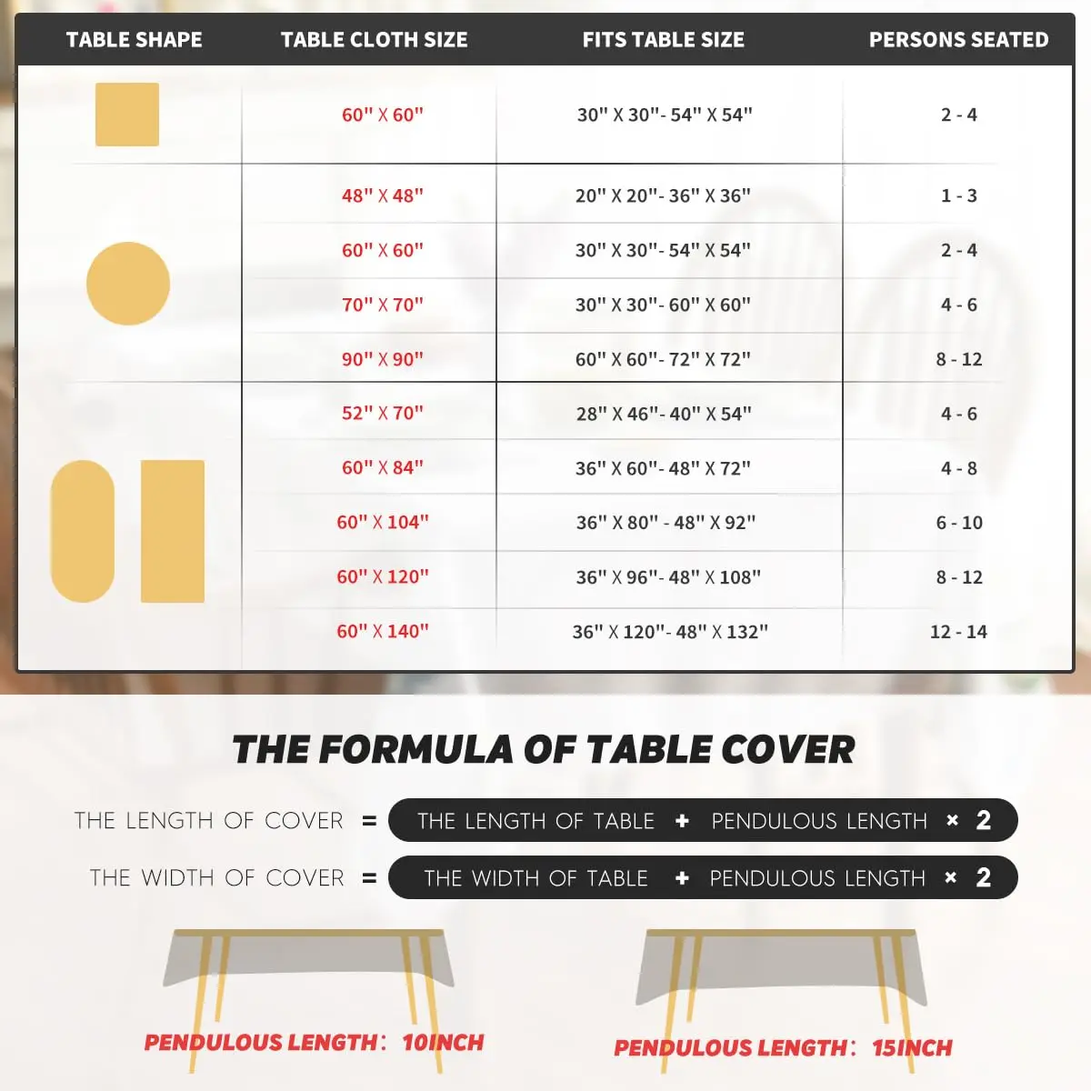 Horaldaily Christmas Tablecloth 70 x 70 Inch Round Trees Red | Festive Home Decor (120 chars) - view 6
