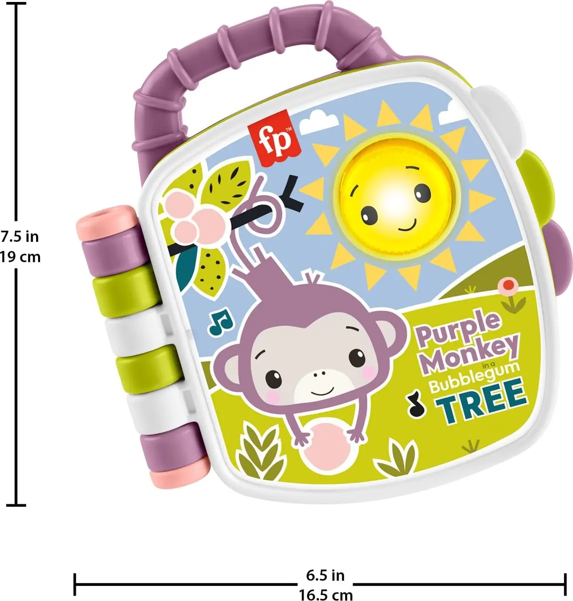 Fisher-Price Baby Musical Storybook with Purple Monkey | Lights & Sounds for Infants & Toddlers 6-36 Months - view 5