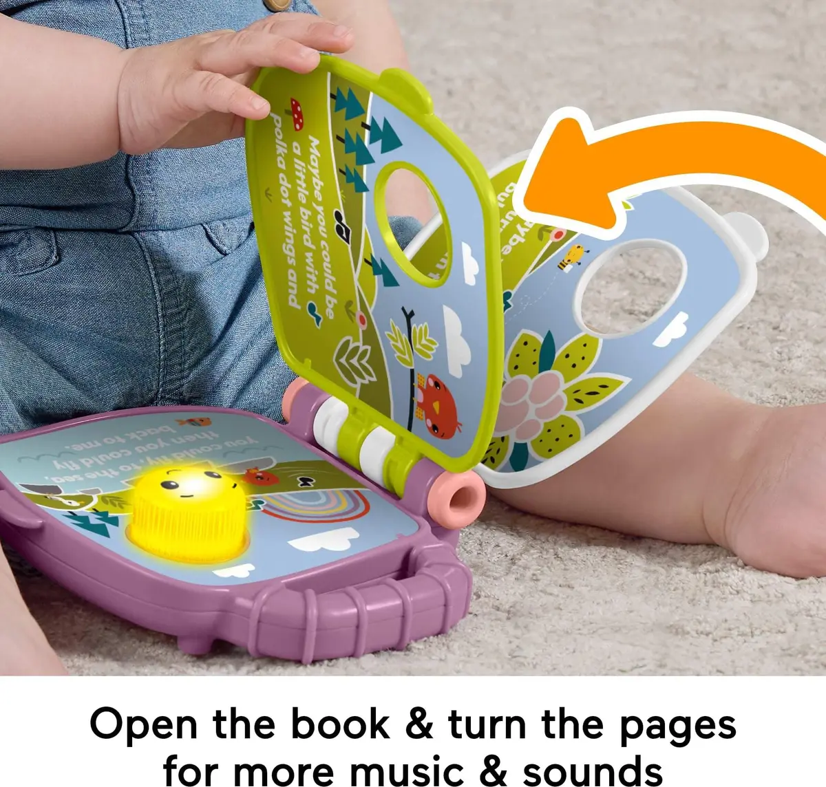 Fisher-Price Baby Musical Storybook with Purple Monkey | Lights & Sounds for Infants & Toddlers 6-36 Months - view 4