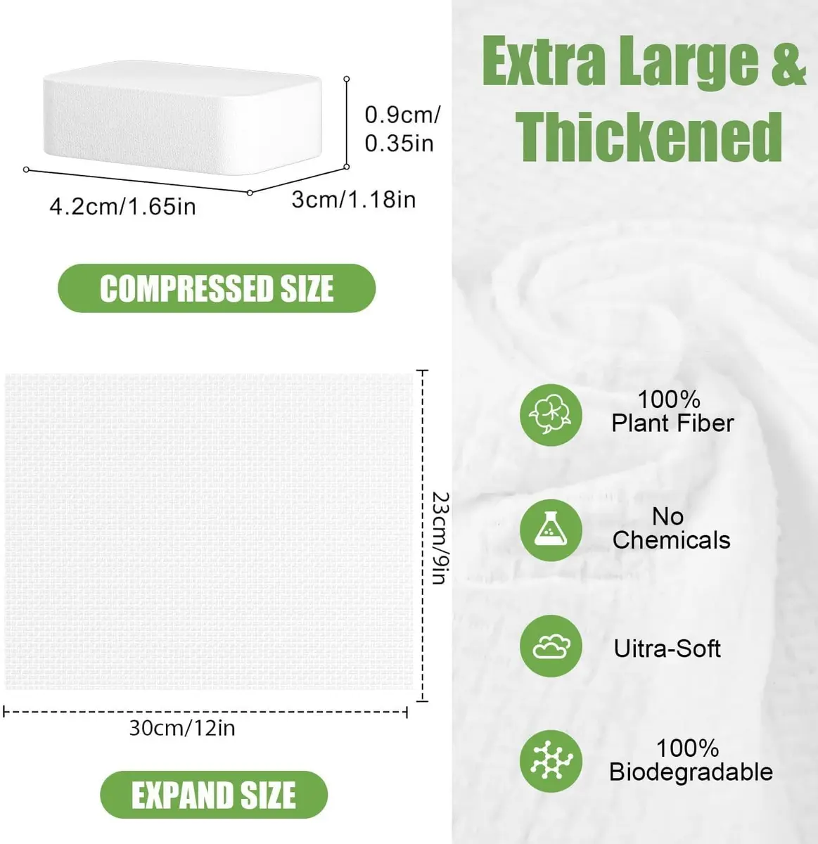 Fancyou Disposable Face Towels 20 Count | Eco-Friendly, Compact & Skin-Friendly - view 4