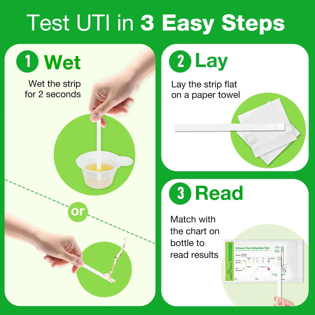 Easy@Home UTI Test Strips 5 Pack | Accurate Home Urinary Tract Test Kit for Women Men - view 5