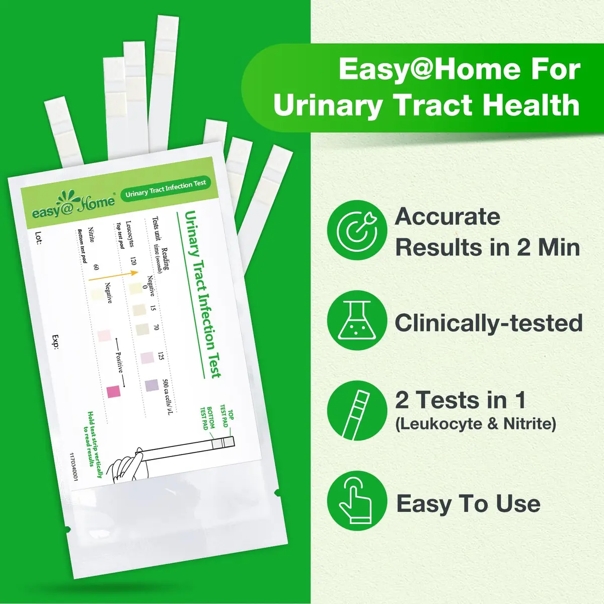 Easy@Home UTI Test Strips 5 Pack | Accurate Home Urinary Tract Test Kit for Women Men - view 4