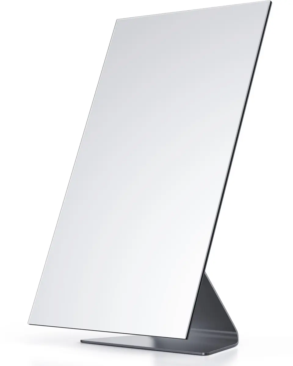 NEZZOE Rectangular Frameless Makeup Mirror 12" x 7" | Full Face, Adjustable Angle, Modern Style - main product image