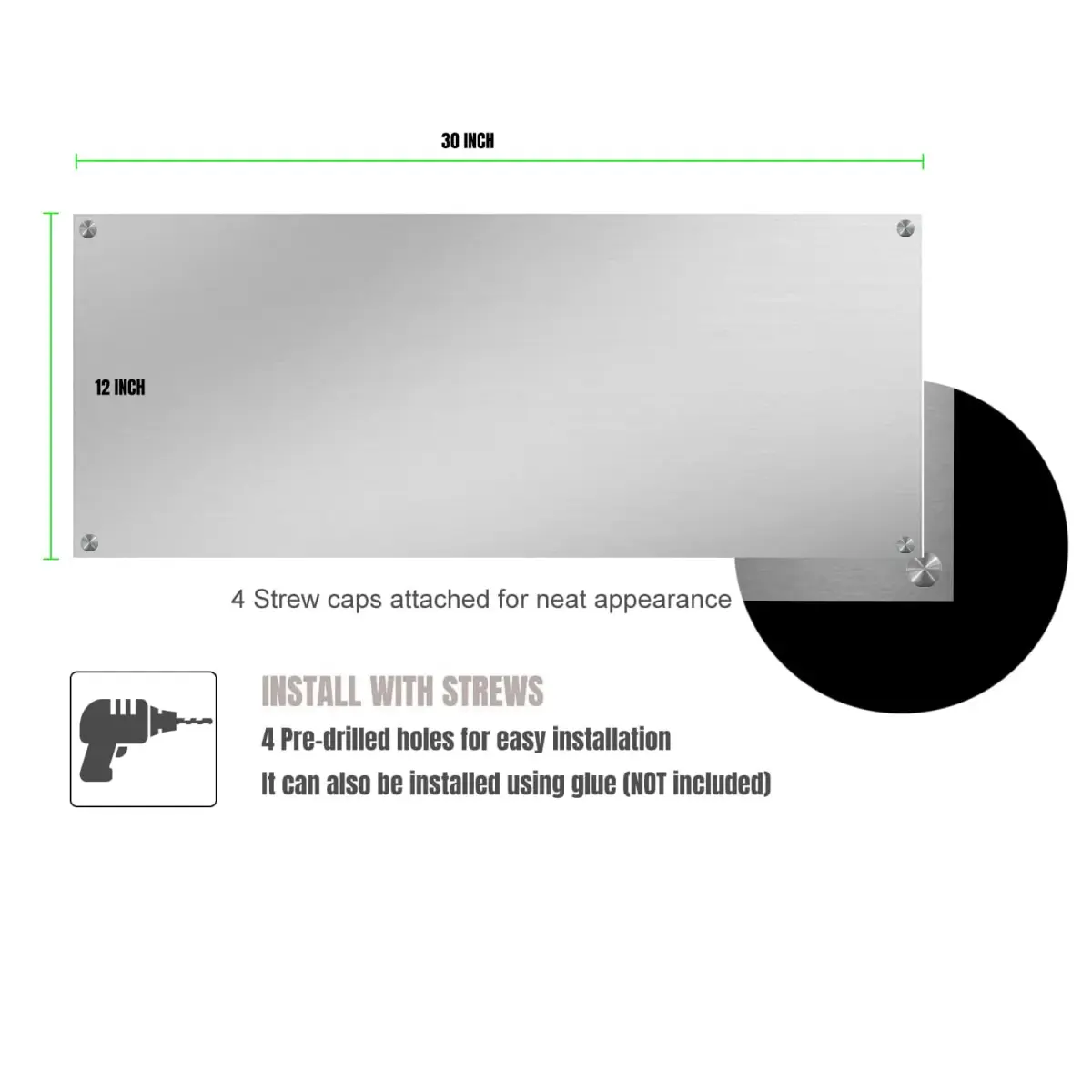 TUTU Stainless Steel Stove Backsplash 24" x 30" | Reversible Ultra Flat Splatter Guard - view 4