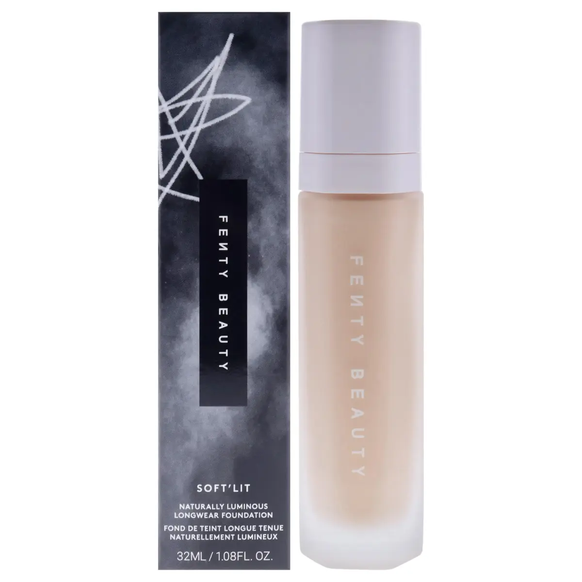 FENTY BEAUTY Soft Lit Naturally Luminous Longwear Foundation 140 Light Warm Yellow | Hydrating, Sweat-Resistant, Golden Hour Glow - main product image