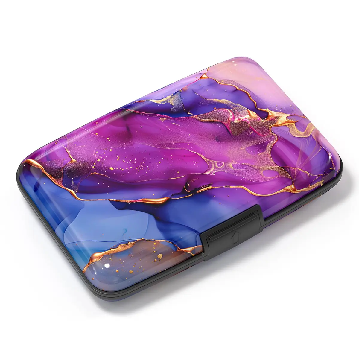 Atufsuat RFID Blocking Card Holder for Women, Aluminum Metal Slim Credit Card Wallet 11cm (4.3in) | Marble Patterns - main product image