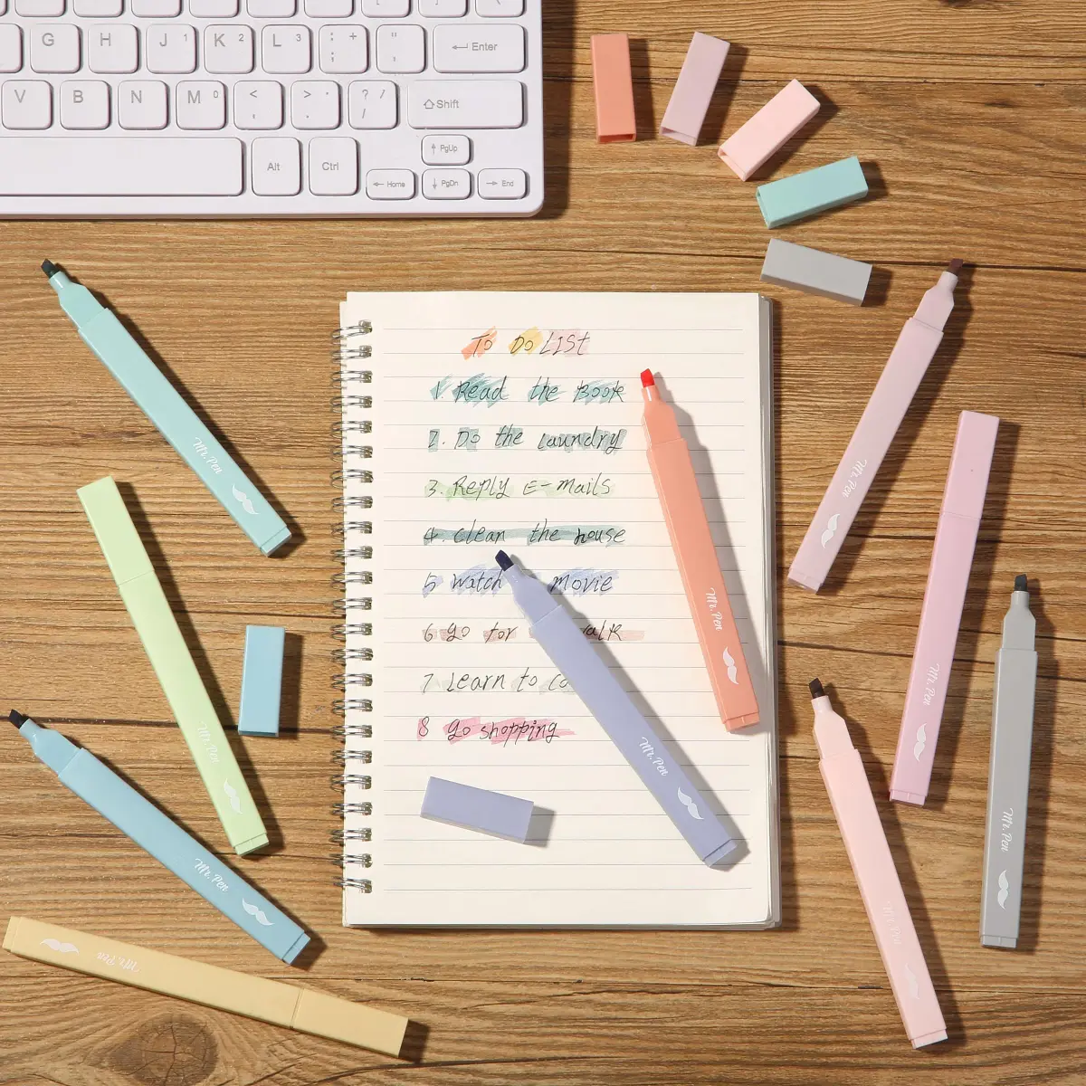 Mr. Pen Aesthetic Highlighters No Bleed, 10 Pack, Assorted Retro Colors | Chisel Tip, Fast Dry, Journaling Supplies - view 6