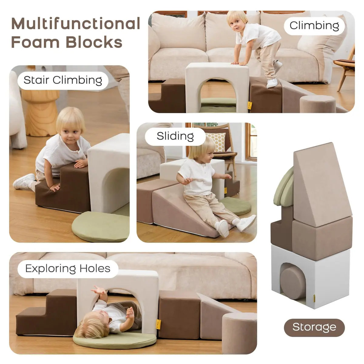 BanaSuper Kids Foam Climbing Blocks Playset 7PC | Indoor Soft Toy for Toddlers & Babies - view 2
