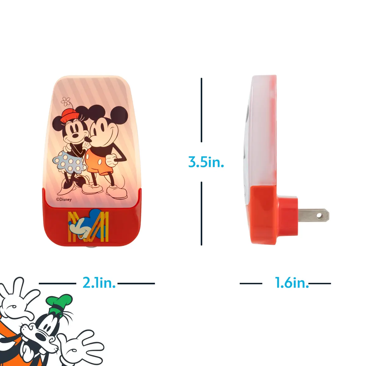 Disney Mickey and Minnie Light-Sensing LED Night Light for Kids | 5.3cm (2.1in) Width - view 4