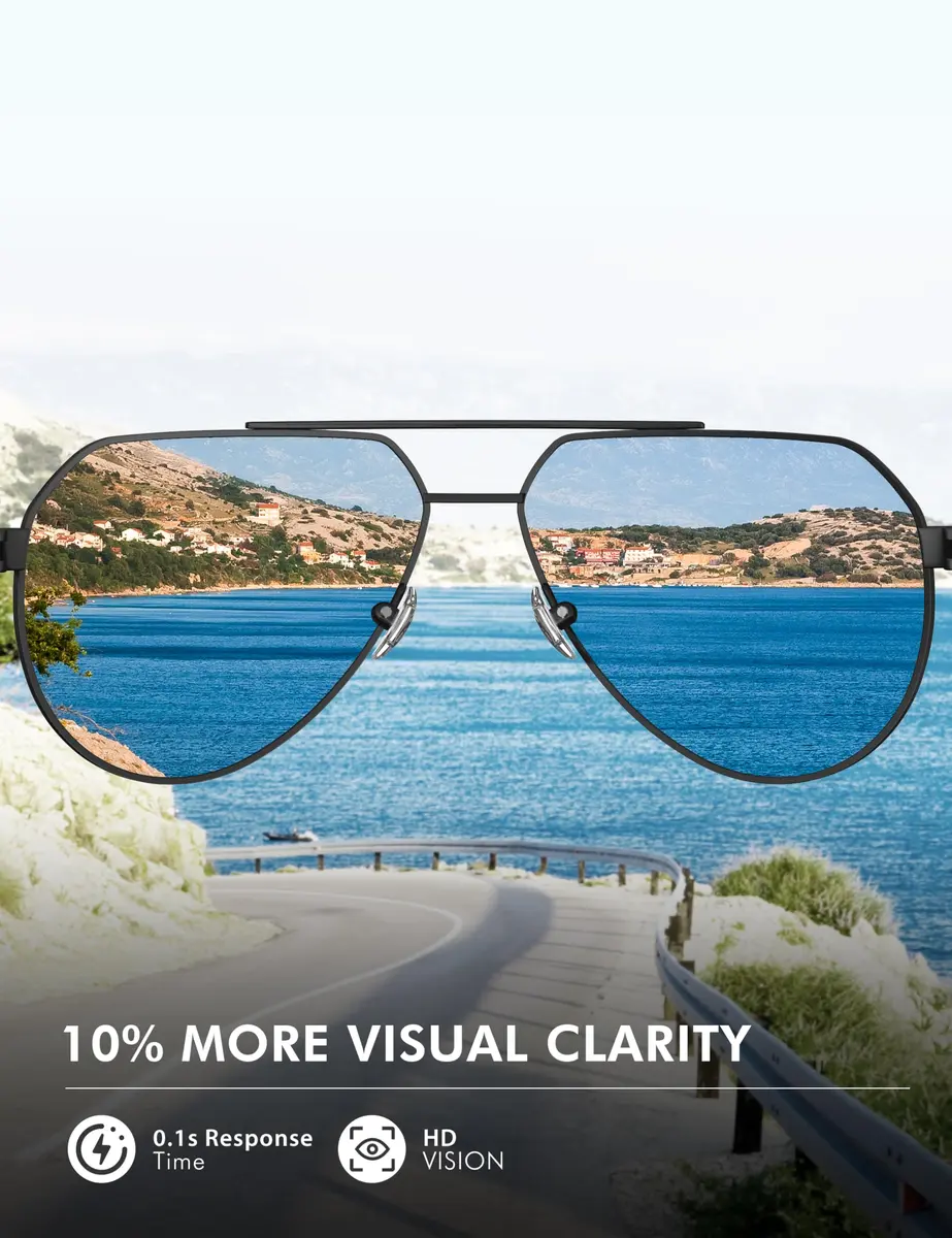 Luenx Aviator Polarized Sunglasses Men Women Classic UV400 Driving | ANSI Z87.1 Impact Tested - view 5