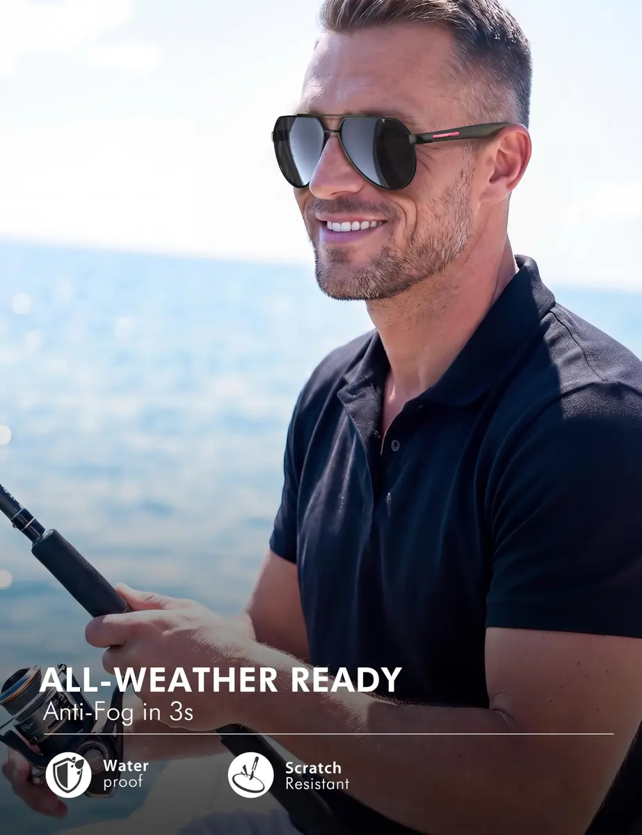 Luenx Aviator Polarized Sunglasses Men Women Classic UV400 Driving | ANSI Z87.1 Impact Tested - view 6