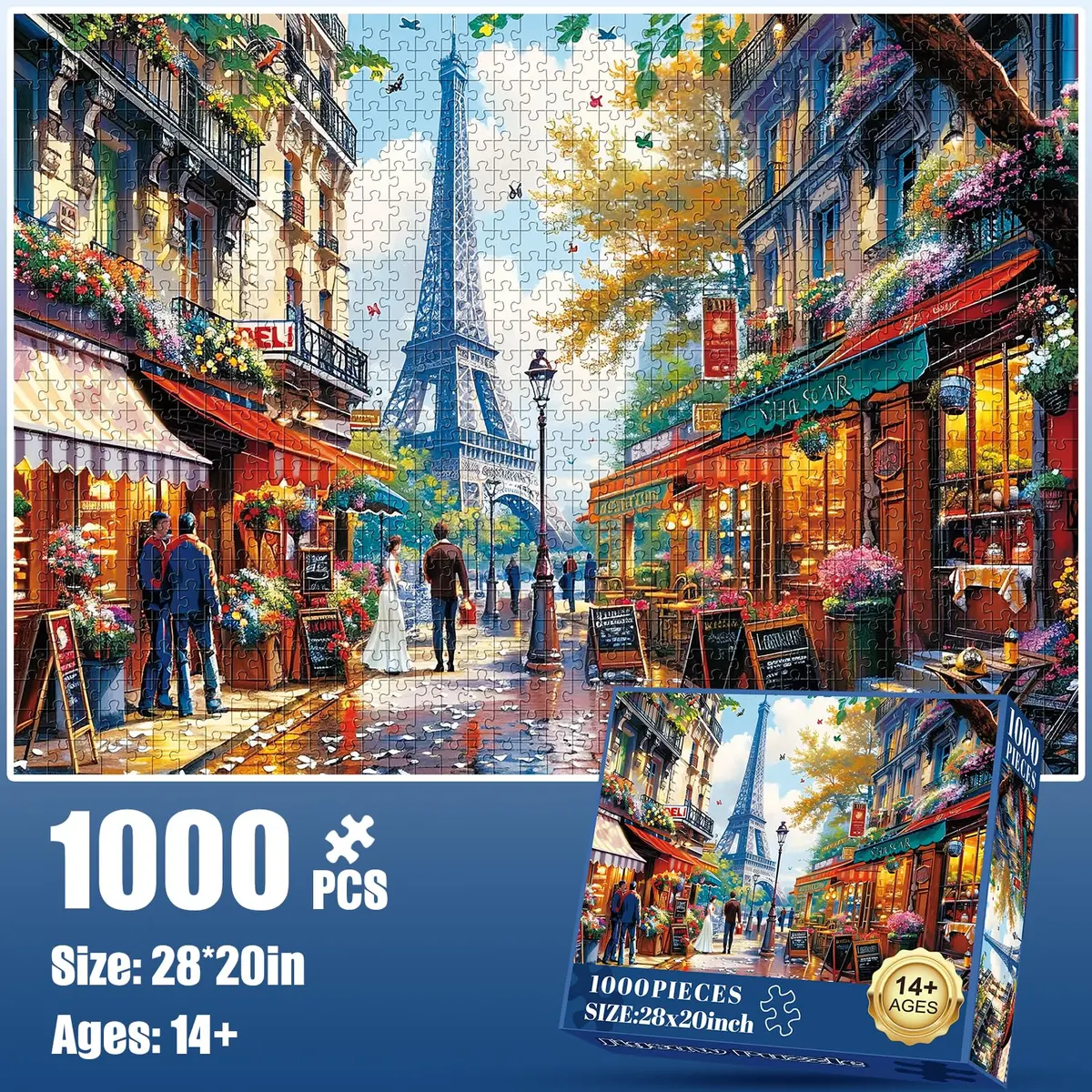 Edsjegn 1000 Pieces Puzzle - Charming Paris Scene | Challenging Family Game (70-120 chars) - view 2