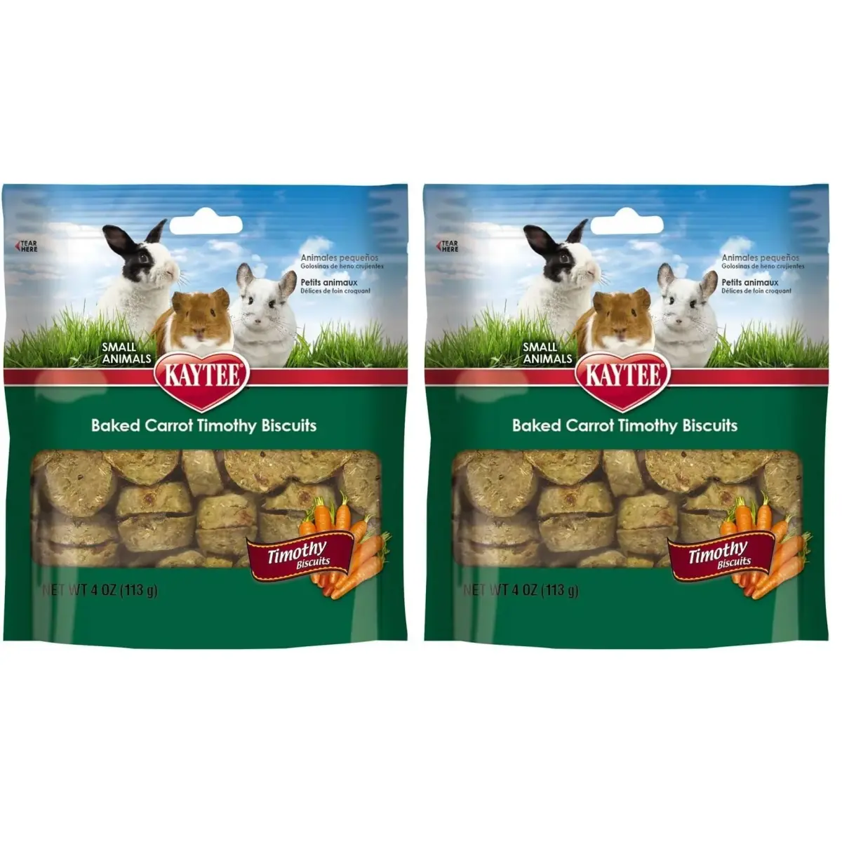 Kaytee Timothy Biscuits Baked Treat for Small Animals Carrot 227 g (8 oz) | Supports Dental Health - main product image