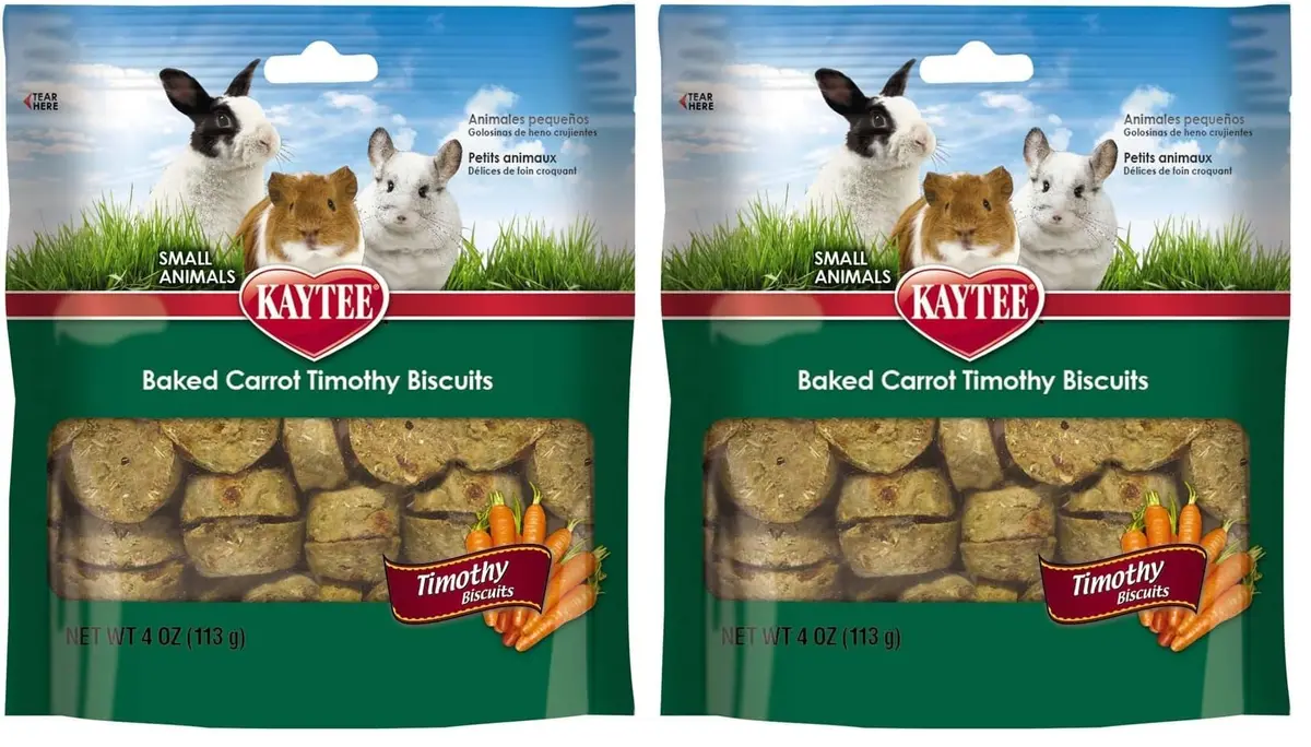 Kaytee Timothy Biscuits Baked Treat for Small Animals Carrot 227 g (8 oz) | Supports Dental Health - main product image