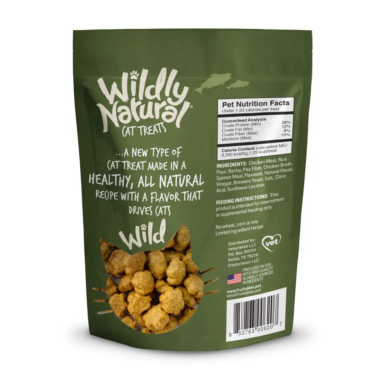 Wildly Natural Cat Treats, 2.5 Ounces, Salmon Flavor | Crunchy Dental Snacks for Cats - view 7