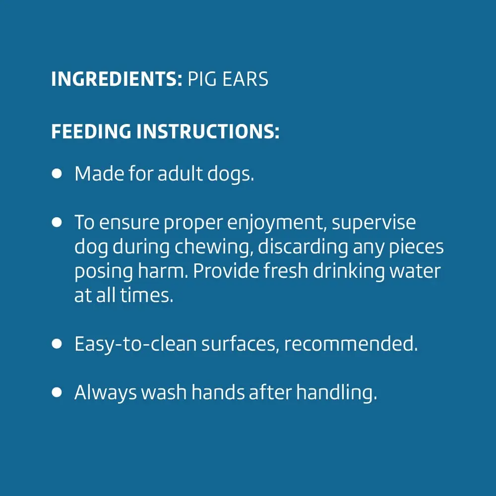Wonder Bound Whole Pig Ears Dog Treats | Highly Digestible Pork, Dental Support, 18 Count (Pack of 2) - view 4