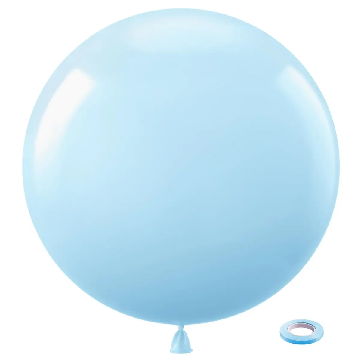 Bezente 36 Inch Pastel Blue Latex Round Balloons 8 Pack | Giant Balloons for Parties - main product image