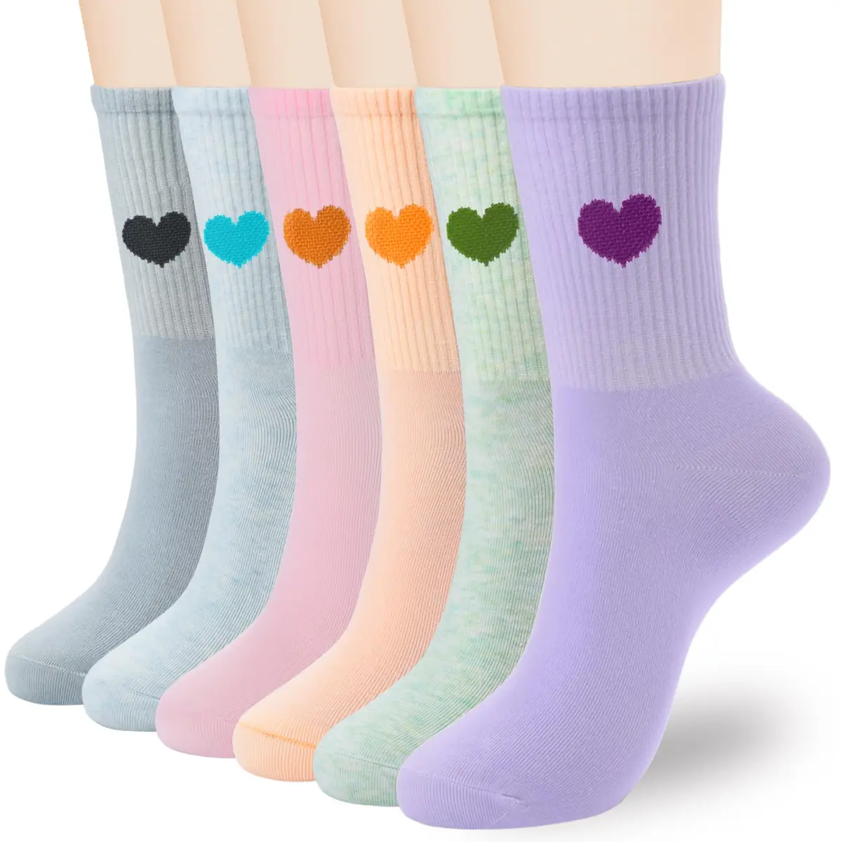 inhees Womens Cotton Crew Calf Socks | Soft, Breathable & Moisture-Absorbing (70-120 chars) - main product image