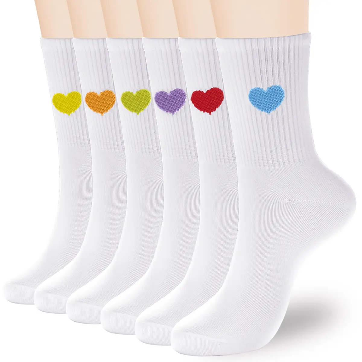 inhees Womens Cotton Crew Calf Socks | Soft, Breathable & Comfortable Fit (9-12 US) - main product image