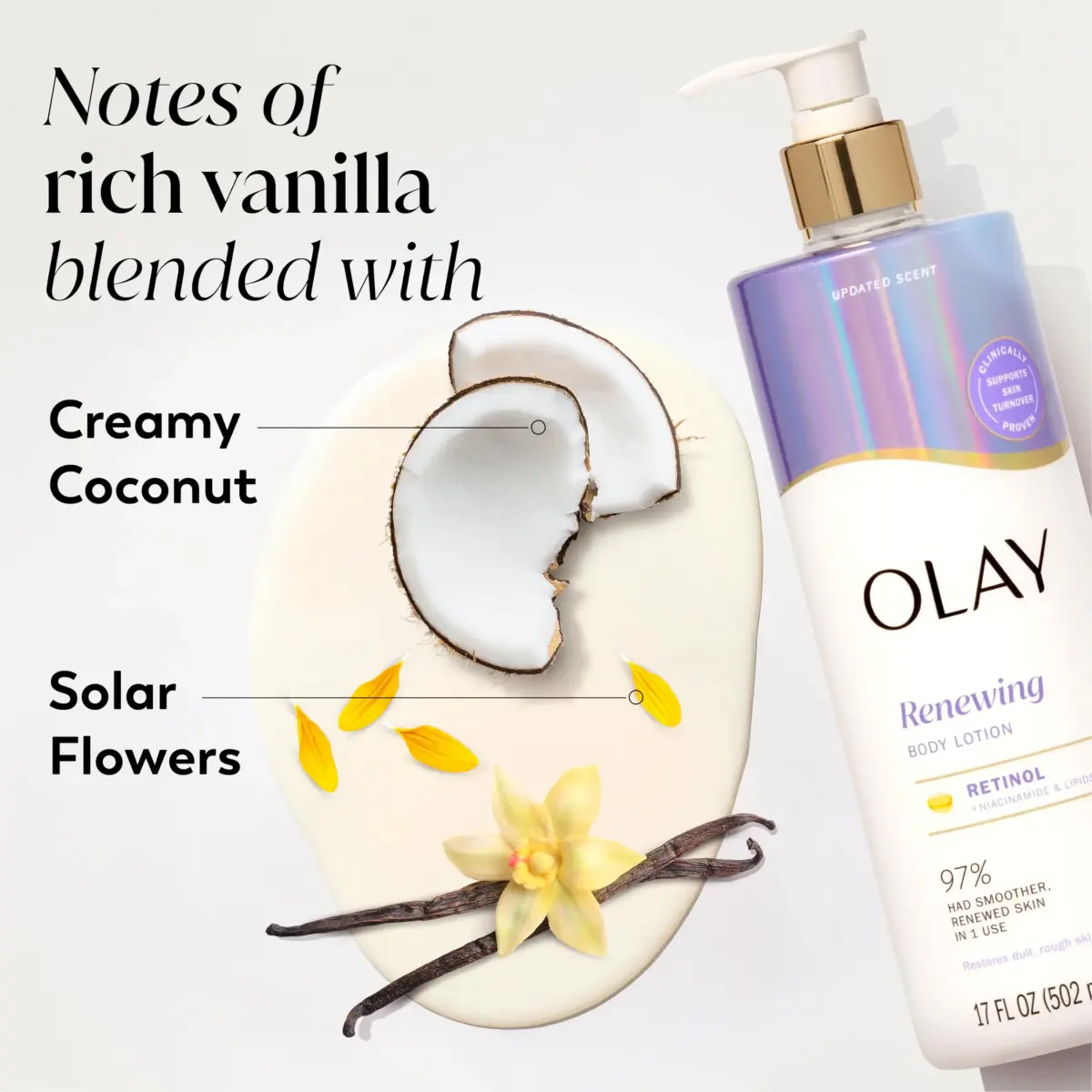 Olay Smoothing Body Lotion with Retinol Serum 502ml (17 fl oz) | Visibly Smoother Skin, 24hr Moisture, Vitamin B3 - view 5