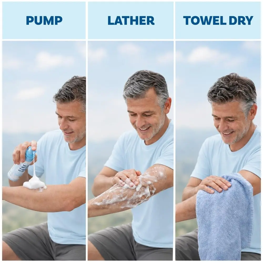 Scrubzz No Rinse Body Wash for Elderly 8.5 fl oz | Gentle Waterless Foam for Post Surgery & Travel - view 5