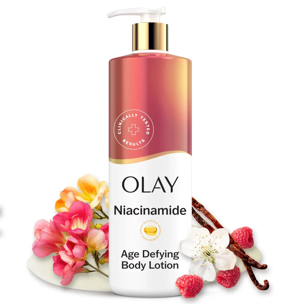 Olay Age Defying & Hydrating Body Lotion with Niacinamide Serum 503ml (17 fl oz) | 24hr Moisture for All Skin Types - main product image
