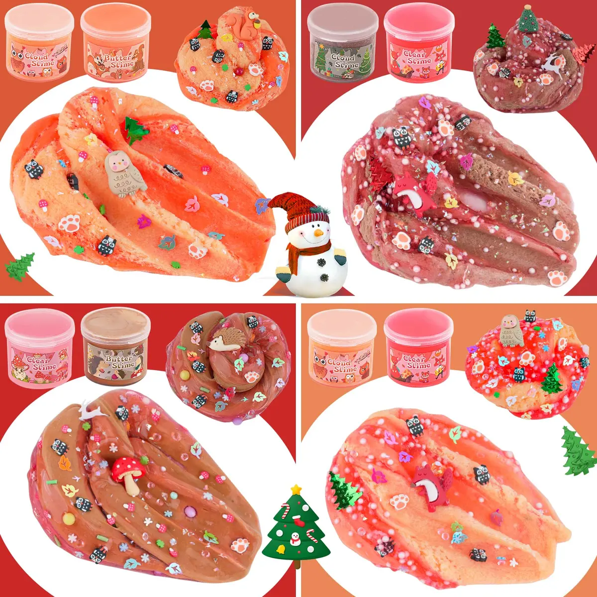 LAWOHO 6-Pack Forest Animal Slime Kit | Clear Butter Cloud Gift Set, 360ml (12.17 Fl Oz) - view 4