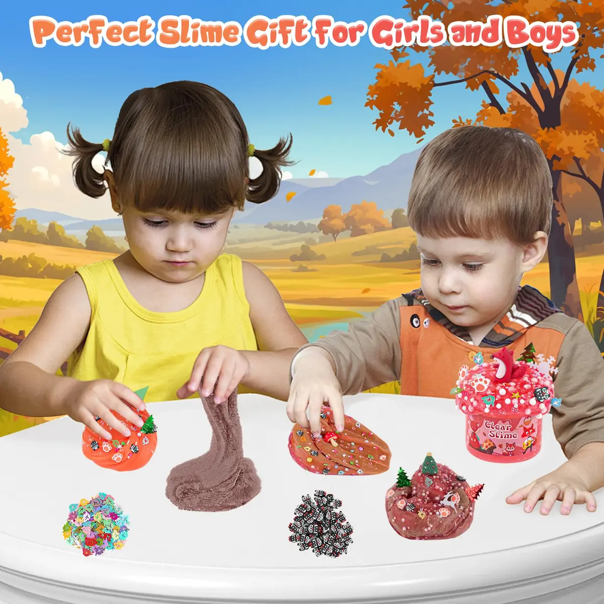 LAWOHO 6-Pack Forest Animal Slime Kit | Clear Butter Cloud Gift Set, 360ml (12.17 Fl Oz) - view 8