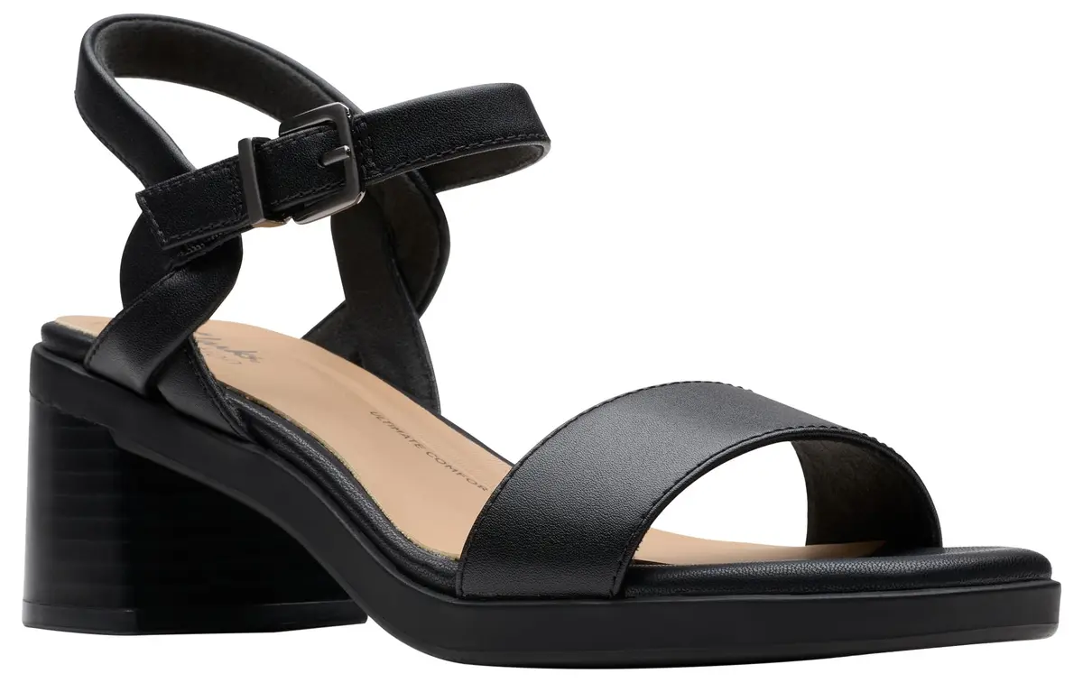 Clarks Women's Jaylan RaySandal, Black Leather, 9.5 | Classic Casual Comfort - view 7