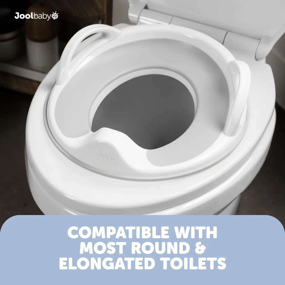 Jool Baby Potty Training Seat for Boys and Girls With Handles, Fits Round & Oval Toilets, Non-Slip with Splash Guard (Gray) - view 5