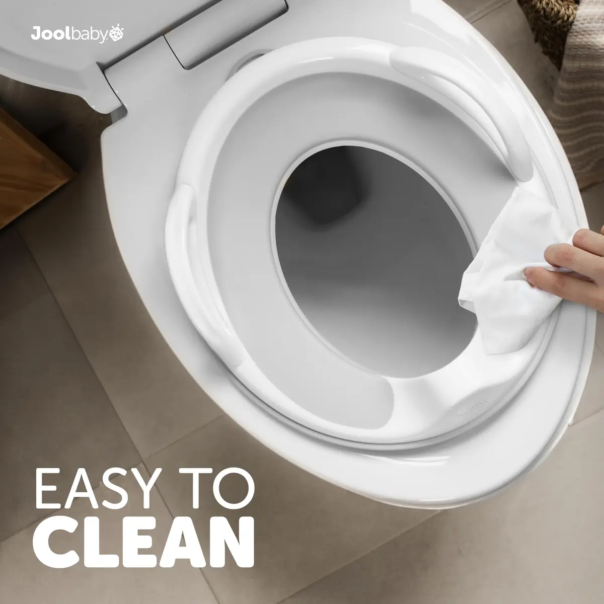 Jool Baby Potty Training Seat for Boys and Girls With Handles, Fits Round & Oval Toilets, Non-Slip with Splash Guard (Gray) - view 6