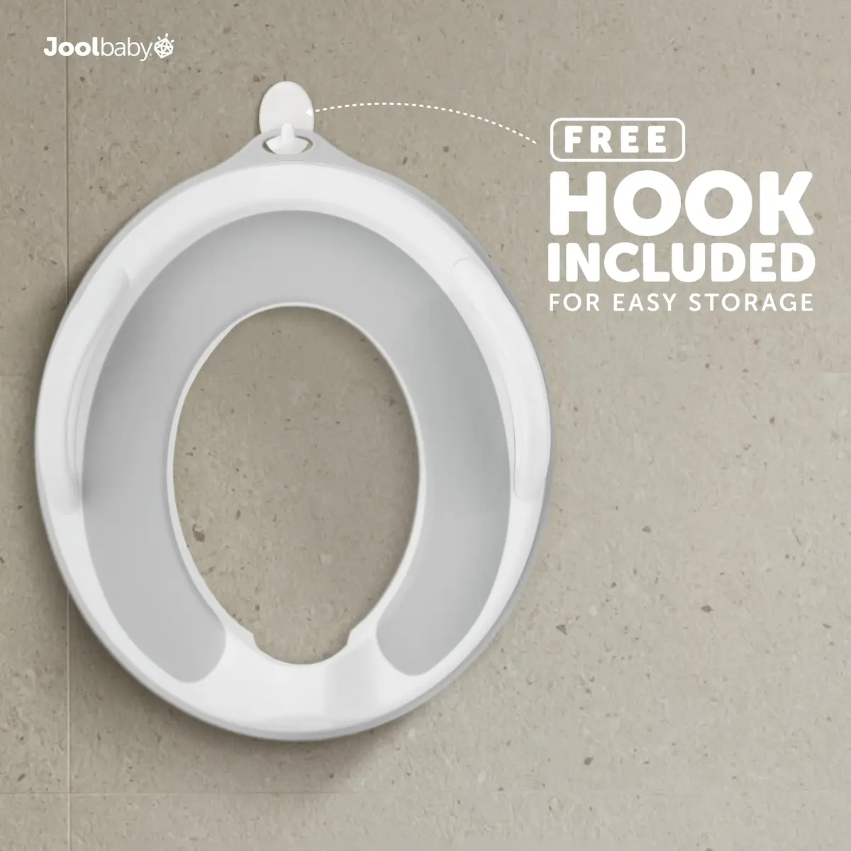 Jool Baby Potty Training Seat for Boys and Girls With Handles, Fits Round & Oval Toilets, Non-Slip with Splash Guard (Gray) - view 2