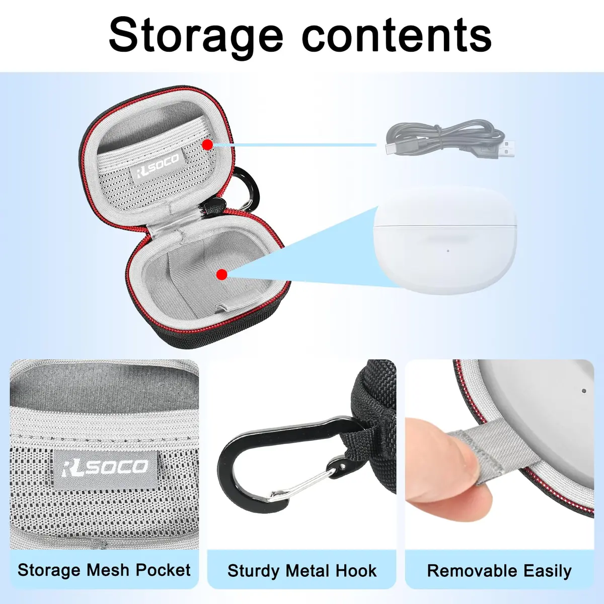 RLSOCO Carrying Case for Bose Ultra Open Earbuds | Hard Shell EVA Protection - view 3