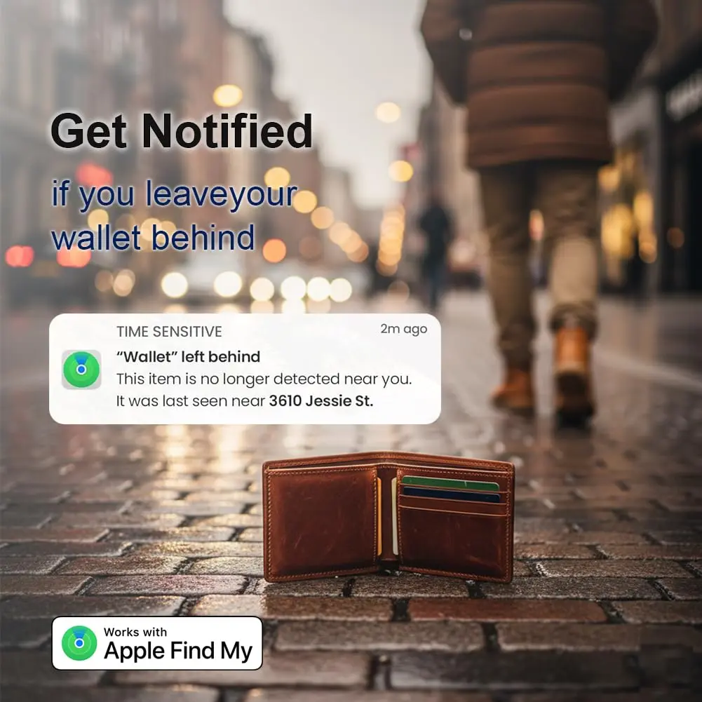 YAOTE Ultra-Slim Wallet Tracker Card, Rechargeable 1.8mm | Apple Find My Compatible - view 5