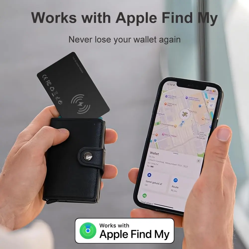 YAOTE Ultra-Slim Wallet Tracker Card, Rechargeable 1.8mm | Apple Find My Compatible - view 2