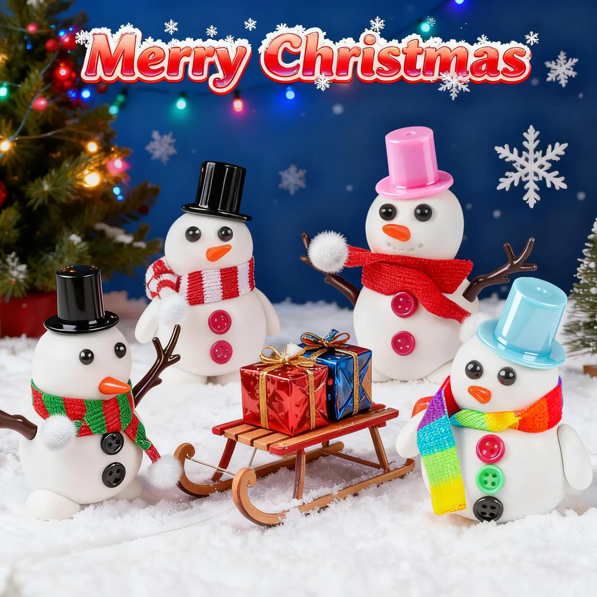 LAWOHO 6 Pack Snowman Slime & Clay Kit | ASTM-Tested Non-Toxic Toy Slime for Kids 3-12 - view 7