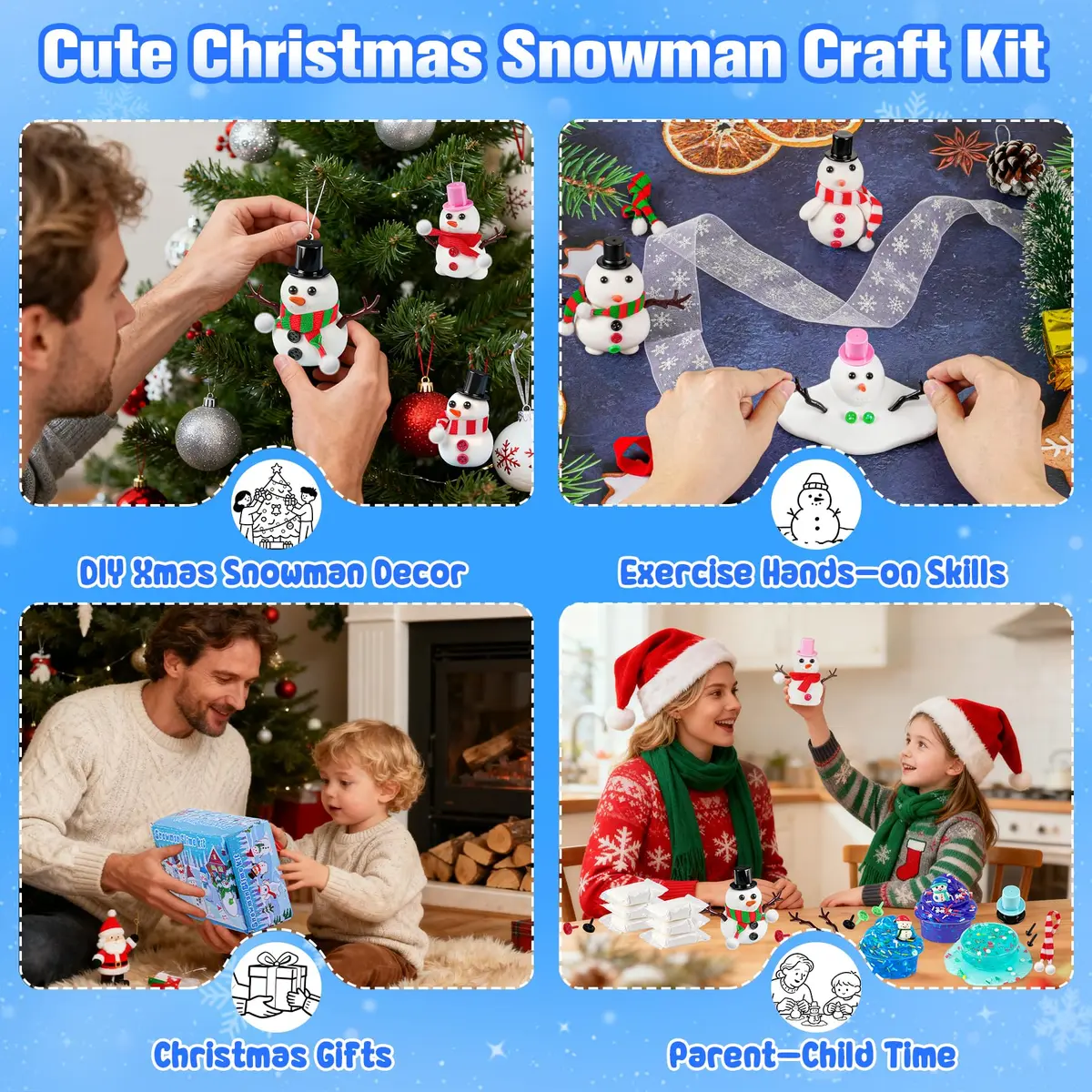 LAWOHO 6 Pack Snowman Slime & Clay Kit | ASTM-Tested Non-Toxic Toy Slime for Kids 3-12 - view 8
