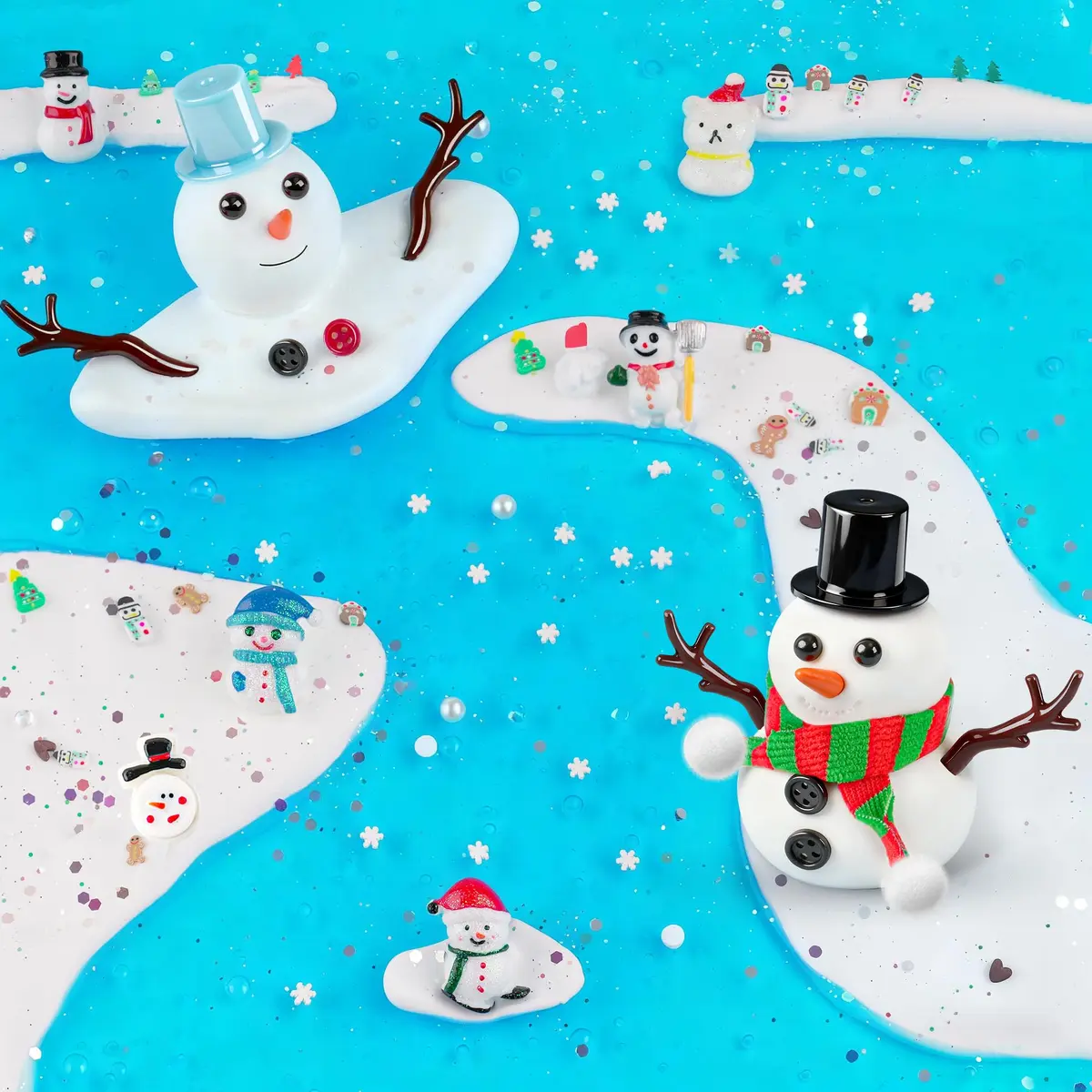 LAWOHO 6 Pack Snowman Slime & Clay Kit | ASTM-Tested Non-Toxic Toy Slime for Kids 3-12 - view 2