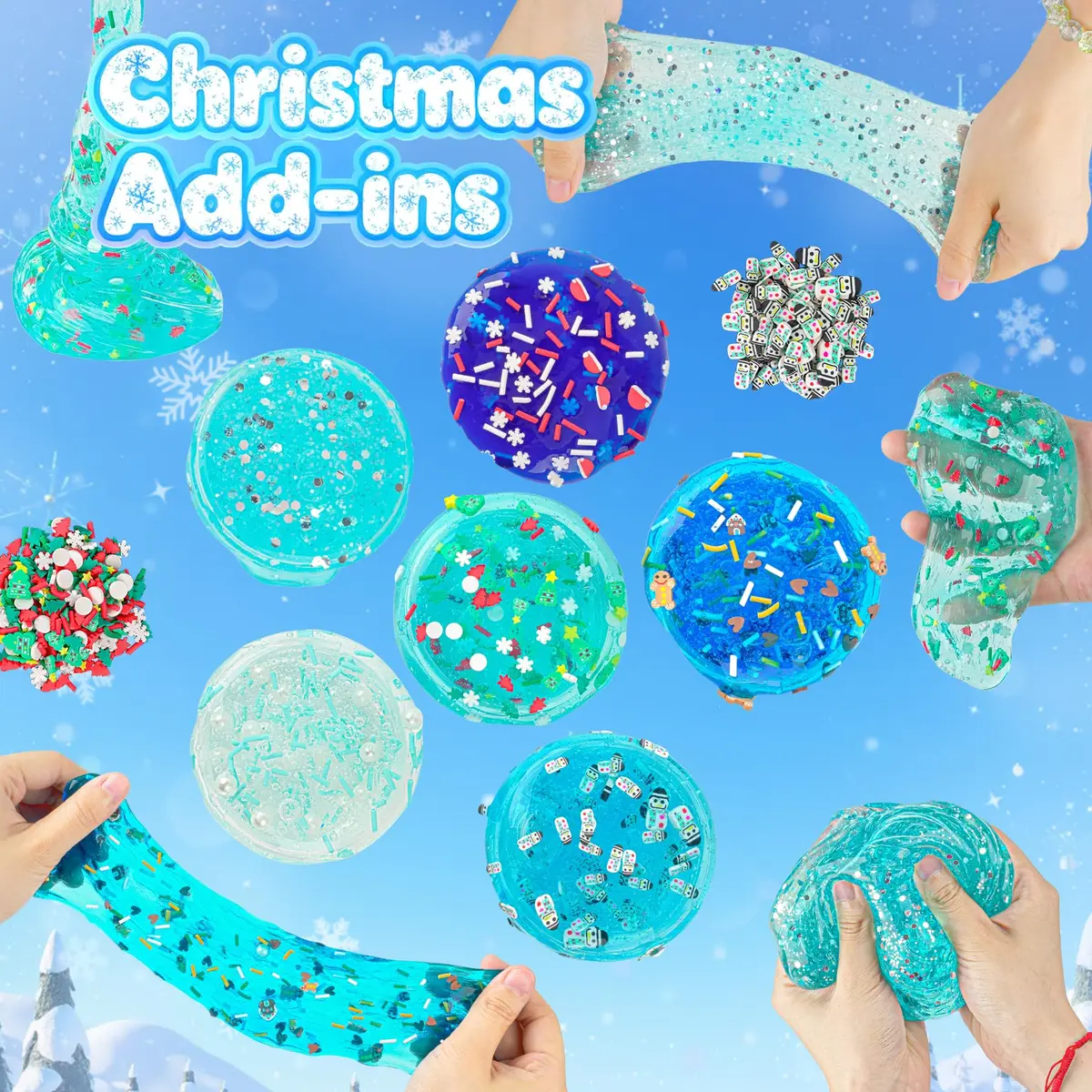 LAWOHO 6 Pack Snowman Slime & Clay Kit | ASTM-Tested Non-Toxic Toy Slime for Kids 3-12 - view 3