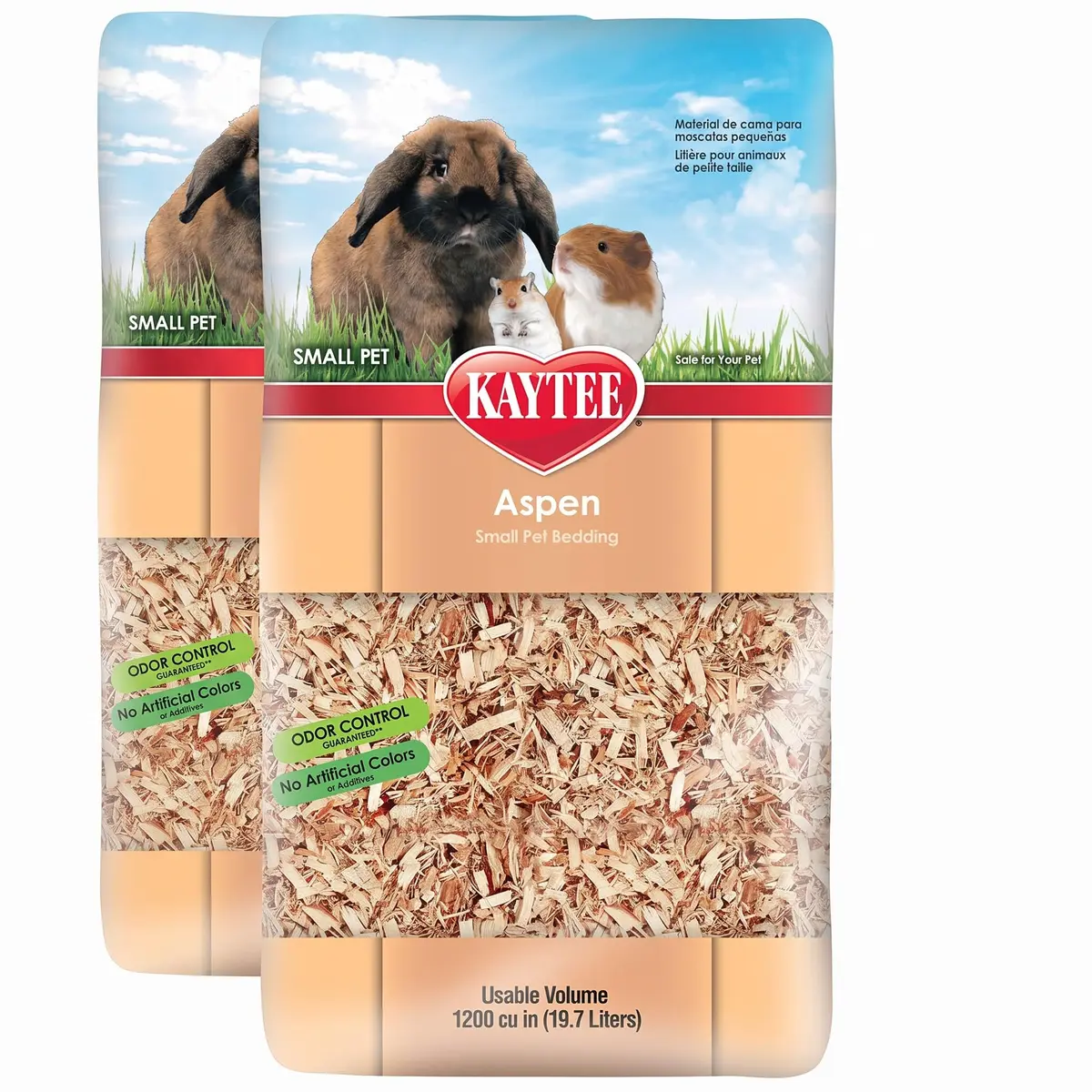 Kaytee Aspen Small Animal Bedding 19.7L Pack of 2 | Dust-Free Aspen Shavings for Guinea Pigs, Rabbits & Hamsters - main product image