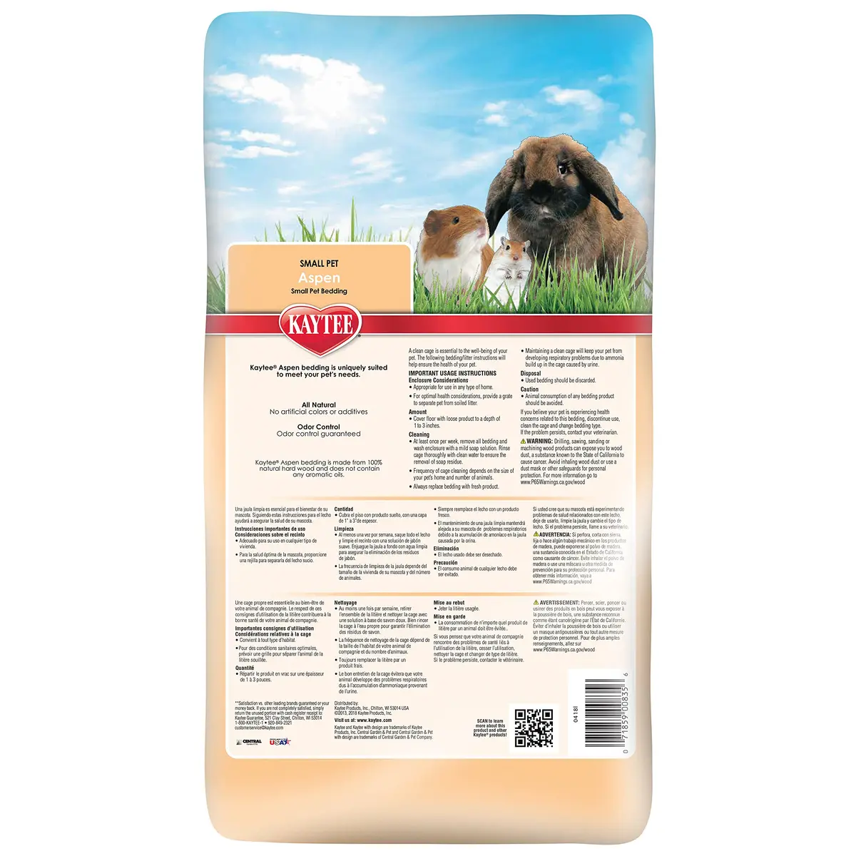 Kaytee Aspen Small Animal Bedding 19.7L Pack of 2 | Dust-Free Aspen Shavings for Guinea Pigs, Rabbits & Hamsters - view 2